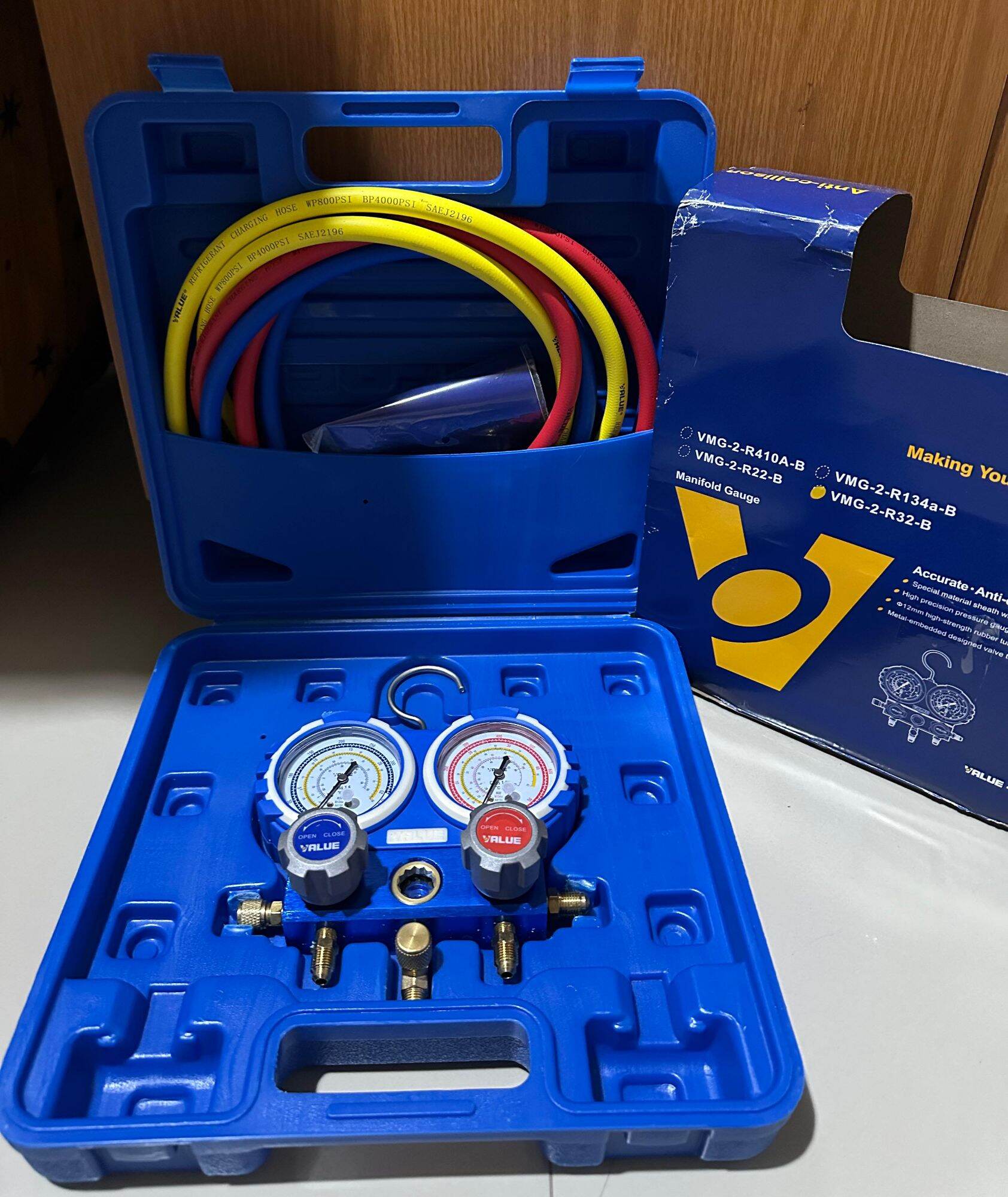 GAUGE ALAT TESTING PENGUKUR PENDINGIN MANIFOLD GAUGE MERK VALUE VMG-2-R32-B