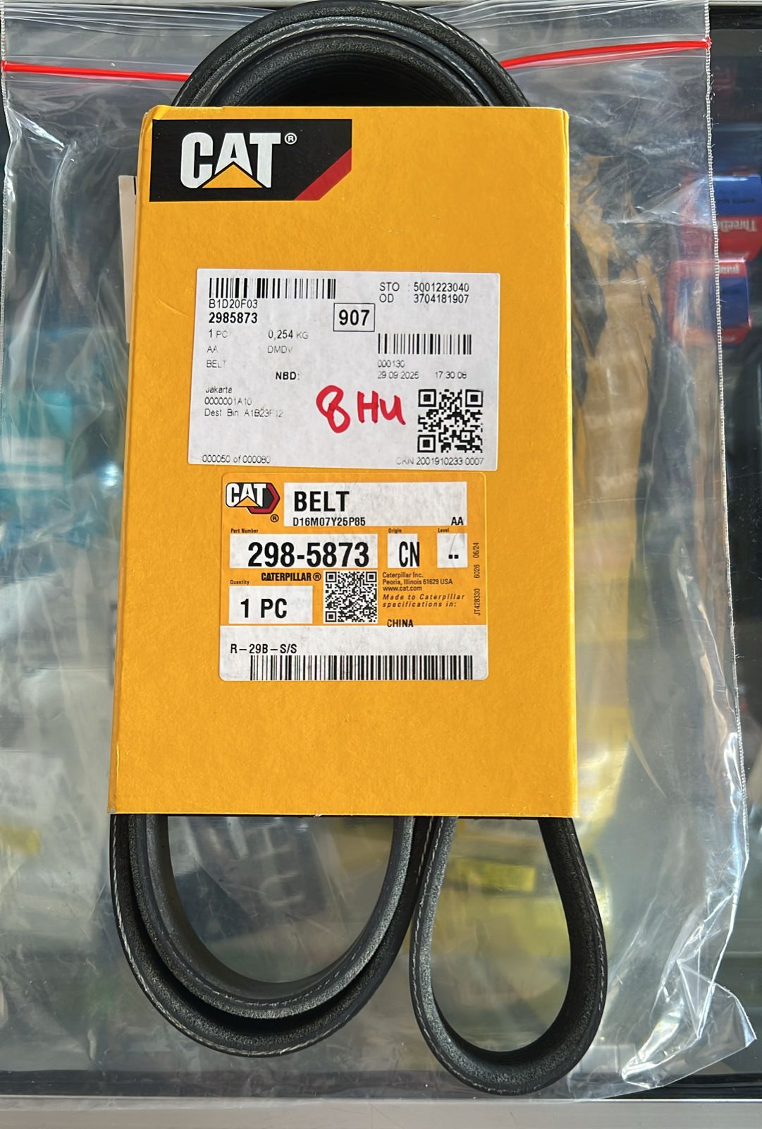 V-BELT FAN BELT CAT 320GX GENUINE CATERPILAR PN 298-5873