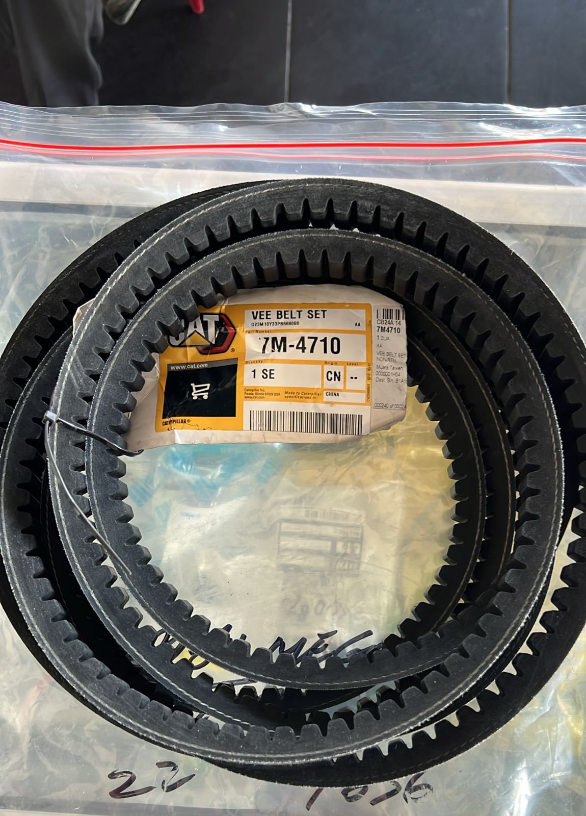 VANBELT FAN BELT GENUINE CATERPILAR CAT D7G2 SET(2Pcs) PN 7M-4710