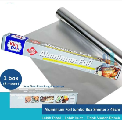 ALUMINIUM FOIL HEAVY DUTY JUMBO 7.6M X 45CM KLINPAK