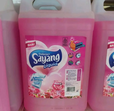Deterjen SAYANG Cair Liquid Rose Jerigen 5 Liter 1 Box ( 4 Gln)