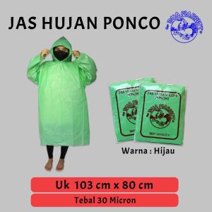 JAS HUJAN PLASTIK LDPE PONCHO DUA MARMUT UK 103 cm x80 cm