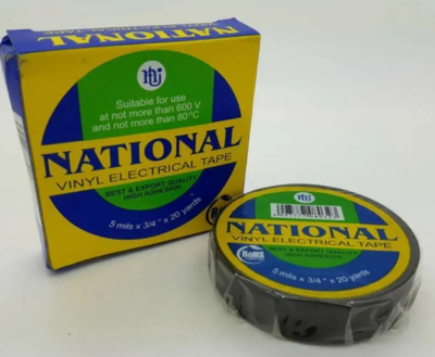 Lakban Hitam National ISOLASI kabel UK 3-4 INCH x 20y