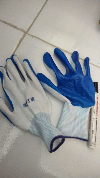 SARUNG TANGAN KARET KANATSUA KARET BIRU BENANG PUTIH
