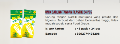 Sarung Tangan Kerja Plastik Sekali Pakai Unik 24 Pcs
