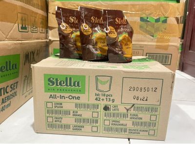 Stella Gantung All in One Pengharum Ruangan Caffe Latte 42G+13G 1 Karton (18 PCS)