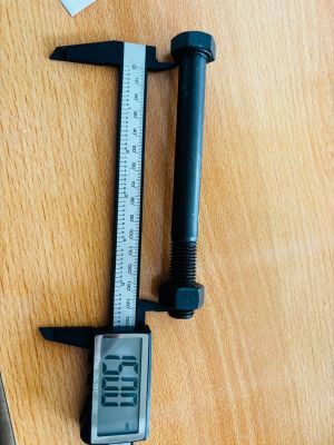 baut mur HALF DRAT baja hitam 8.8 M 16 x 150 mm pitch 2 kunci 24 panjang 15 cm