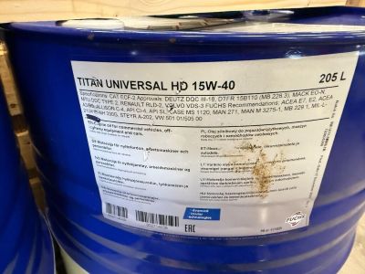 OLI ENGINE FUCHS TITAN UNIVERSAL HD SAE 15W-40 CI-4 205 L drum