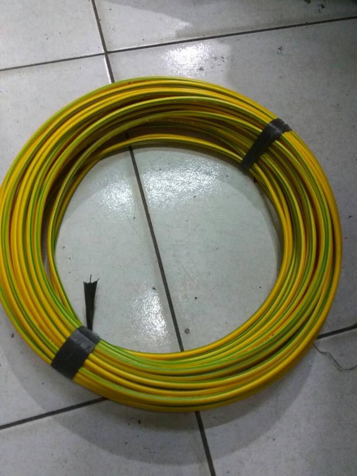 Kabel grounding NYAF 16mm tunggal kuning hijau