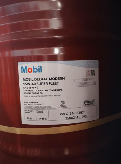 Oli mobil delvac Modern 15W-40 Super Fleet CI-4 208 Liter Drum