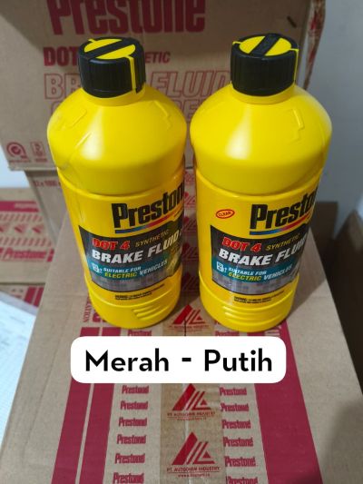 Minyak Rem Warna merah Clear Prestone Brake Fluid DOT 4 1000 ML